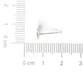 Measurement view of silver-toned DIY earring post components for jewelry making - Bowl Shaped Style (FRB028) / 6*13MM (300 Pieces/Pack) / White Gold