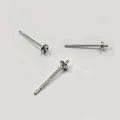 White K gold plated pearl earring studs for DIY handmade jewelry making findings - Cross Bowl Pin Style (FRB028) / 20Pcs/Pack / White Gold