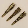 Calottes à fleurs en filigrane de bronze vintage pour la fabrication de bijoux DIY - 8x40mm (6 Pièces/Paquet) / Bronze
