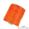 Cordón encerado coreano naranja de 1mm en rollo de 15m para manualidades DIY - 1mm 15m/Paquete / Rojo Anaranjado