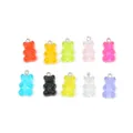 Colorful resin gummy bear charms set for DIY jewelry making, bracelets and crafts - 20x11mm / Single Ring Bear / 10 Pieces Pack