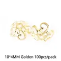 10x4mm golden alloy flower bead caps 100pcs per pack - Openwork Flower Holder / 100pcs (10x4mm) / Gold