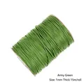 Cordón encerado coreano verde militar de 1mm para bisutería DIY, 15 metros largo - 1mm 15m/Paquete / Verde Militar