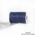 Cordón encerado coreano azul tinta de 1mm en carrete de 15m para creación de joyas DIY - 1mm 15m/Paquete / Azul Oscuro