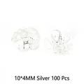 Silver alloy filigree flower bead caps 10x4mm for DIY jewelry making, 100pcs per pack - Openwork Flower Holder / 100pcs (10x4mm) / Silver