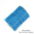 Cordón encerado de 1 mm para hacer joyas DIY, paquete de 15 m en color azul lago profundo - 1mm 15m/Paquete / Azul Lago Oscuro
