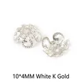 10x4mm silver alloy filigree flower bead caps for DIY jewelry making, 100 pieces pack - Openwork Flower Holder / 100pcs (10x4mm) / White Gold