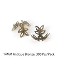 14mm antique bronze flower bead caps for DIY jewelry making accessory 300pcs pack - Openwork Flower Holder / 300pcs/Pack (14mm) / Antique Bronze