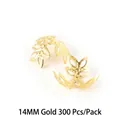 14MM golden alloy flower spacers and caps for DIY jewelry making, 300 pieces per pack. - Openwork Flower Holder / 300pcs/Pack (14mm) / Gold