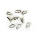 Silver-tone metal pinch bails and melon seed clasps for DIY necklace jewelry making - White K