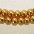 Glänzende goldene Glasperlen-Imitate für die handgefertigte DIY-Schmuckherstellung - 4mm (100 Stk) / Hellbraun