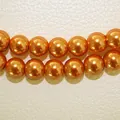 Kupferorangefarbene glasbeschichtete Kunstperlen mit geradem Loch für DIY-Schmuckherstellung - 4mm (100 Stk) / Orange