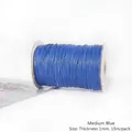Cordón encerado azul profesional de 1 mm para joyas DIY, carrete de 15 metros de largo - 1mm 15m/Paquete / Azul Medio