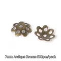 Antique bronze flower bead caps 7mm spacers for jewelry making DIY kit 500 pieces - Openwork Flower Holder / 500 Pieces (7mm) / Antique Bronze