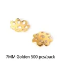7mm gold-plated flower petal bead caps and spacers for DIY jewelry making crafts - Openwork Flower Holder / 500 Pieces (7mm) / Gold