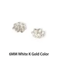 6mm white K color metal flower bead caps for DIY jewelry making 1000pcs per pack - Openwork Flower Holder / 1000 Pieces/Pack (6mm) / White Gold
