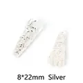 Silver alloy hollow cone bead caps 8x22mm for DIY handmade jewelry making 100pcs pack - Openwork Flower Holder / 100 Pieces/Pack (8x22mm) / Silver