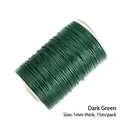 Cordón encerado coreano verde oscuro de 1mm para joyas DIY, carrete de 15 metros - 1mm 15m/Paquete / Verde Oscuro