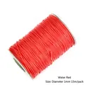 Cordón encerado coreano rojo agua de 1 mm para hacer joyas de bricolaje, carrete de 15 m - 1mm 15m/Paquete / Rojo Agua