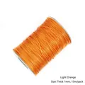 Cordón encerado coreano de 1mm naranja claro para bisutería DIY, 15 metros por rollo - 1mm 15m/Paquete / Naranja Claro