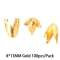 8x13mm gold flower-shaped metal bead caps for handmade DIY jewelry, 100 pieces per pack. - Openwork Flower Holder / 100pcs (8x13mm) / Gold