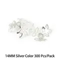 14mm silver-colored alloy leaf flower bead caps, 300pcs pack for DIY jewelry making - Openwork Flower Holder / 300pcs/Pack (14mm) / White Gold