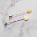Pair of elegant golden alloy round tray stick pins for professional DIY jewelry making - Smooth Style (FZA017) / 76mm Length/10 Pieces Pack / Gold