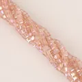 Sparkling 4mm peach pink faceted square glass crystal beads for DIY jewelry making - 4mm approx 100 pcs / Light Pink AB
