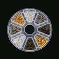8-vaks doos met gemengde kleuren metalen buigringen voor handgemaakte DIY sieraden accessoires - Buigringen Set / 8-vaks Doos (ca. 1200 Stuks)