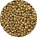 Metallisch goldene Glasperlen für DIY-Schmuckherstellung, matt lackierte Perlen - Gold