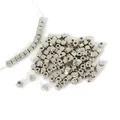 Close-up of small silver plated CCB cube spacer beads for handmade DIY jewelry making. - Square Beads / 3x3mm 500 Pieces/Pack / White K Plated