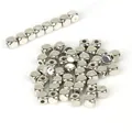 Detail view of silver electroplated CCB cube spacer beads for DIY jewelry making. - Square Beads / 4x4mm 300 Pieces/Pack / White K Plated
