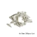 Gedetailleerd overzicht van 200 stuks 4x13mm zilveren CCB kegelkralen voor DIY sieraden - Spike Hanger / 4x13mm (200 Stuks/Verpakking) / Zilver