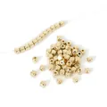 High quality macro shot of gold plated CCB cube spacer beads for DIY jewelry making designs - Square Beads / 4x4mm 300 Pieces/Pack / KC Gold