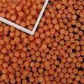 Textured orange berry-shaped ABS beads for DIY handmade jewelry and hair accessory making - 100 Pieces/Pack (10mm) / Orange Red