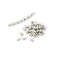 Primer plano de cuentas geométricas de CCB plateadas para la creación de joyería DIY. - Forma de arroz / 6x4mm 200 Piezas/Paquete / Chapado en K Blanco