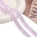 Hochwertige lavendelfarbene Bommelborte für DIY-Kleidung und Basteldekorationen - Breite 1cm (5m Packung) / Hellviolett