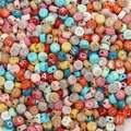 Colorful 4x7mm acrylic alphabet beads for DIY children's jewelry making and crafts - 4x7mm Approx. 100 Pieces/Pack / English Letters Solid Color + Silver Lettering