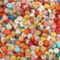 Mixed colorful 4x7mm acrylic flat round alphabet beads with gold letters for DIY jewelry making - 4x7mm Approx. 100 Pieces/Pack / English Letters In Solid Color + Gold Lettering