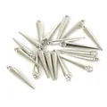 Shiny metallic silver spike charms for DIY earring and jewelry making accessories - Spike Pendant / 4x23mm (200 Pieces/Pack) / Silver