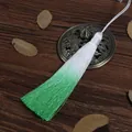 13cm gradient green and white silk tassel for fan pendant and bookmark - 1pc/pack / Green (FXO069)