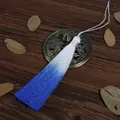 13cm gradient blue and white tassel for ancient style fan or bookmark decoration - 1pc/pack / Royal Blue (FXO069)