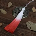 13cm gradient silk tassel in white and red for fan or bookmark decoration - 1pc/pack / Red (FXO069)