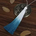 Elegant 13cm gradient blue and white silk tassel pendant for traditional Chinese fans - 1pc/pack / Lake Blue (FXO069)