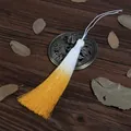 Elegant 13cm gradient white and yellow silk tassel for bookmarks and fan decorations - 1pc/pack / Golden Yellow (FXO069)