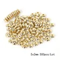 Gold CCB disc spacer beads for jewelry making, size 5x2mm, 500 pieces per lot. - Saucer Spacer Bead / 500个装(5x2mm) / White K Plated
