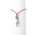 Cordino rosso per telefono fai-da-te con chiusura a moschettone in argento - 7cm 100 Pezzi/Confezione / Rosso