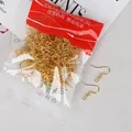 Premium gold plated French earring hooks findings for handmade jewelry making DIY set - French Ear Hook Style (FRB011) / 20x22mm (200 Pieces/Pack) / Gold
