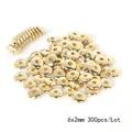 Gold 6x2mm CCB plastic disc spacer beads for DIY jewelry and bracelet making, 300pcs lot - Saucer Spacer Bead / 300个装(6x2mm) / KC Gold
