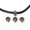 Gunmetal finish bail beads for DIY jewelry making and necklace cord connectors now - Flattened Round / 10x13mm (50 Pieces/Pack) / Gunmetal